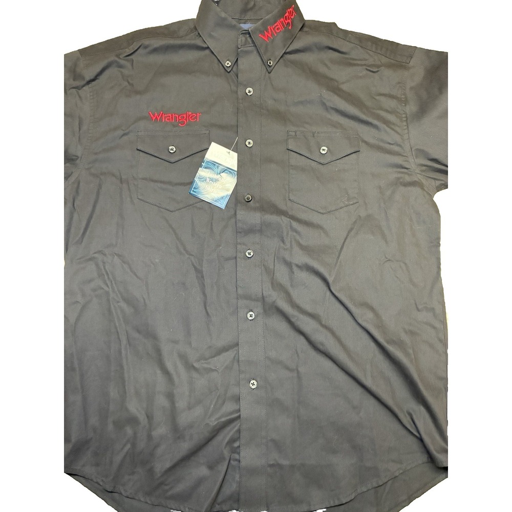 Wrangler Authentic Western Shirt . Mens Large, Black. Long Sleeve, BRAND NEW - Picture 2 of 10